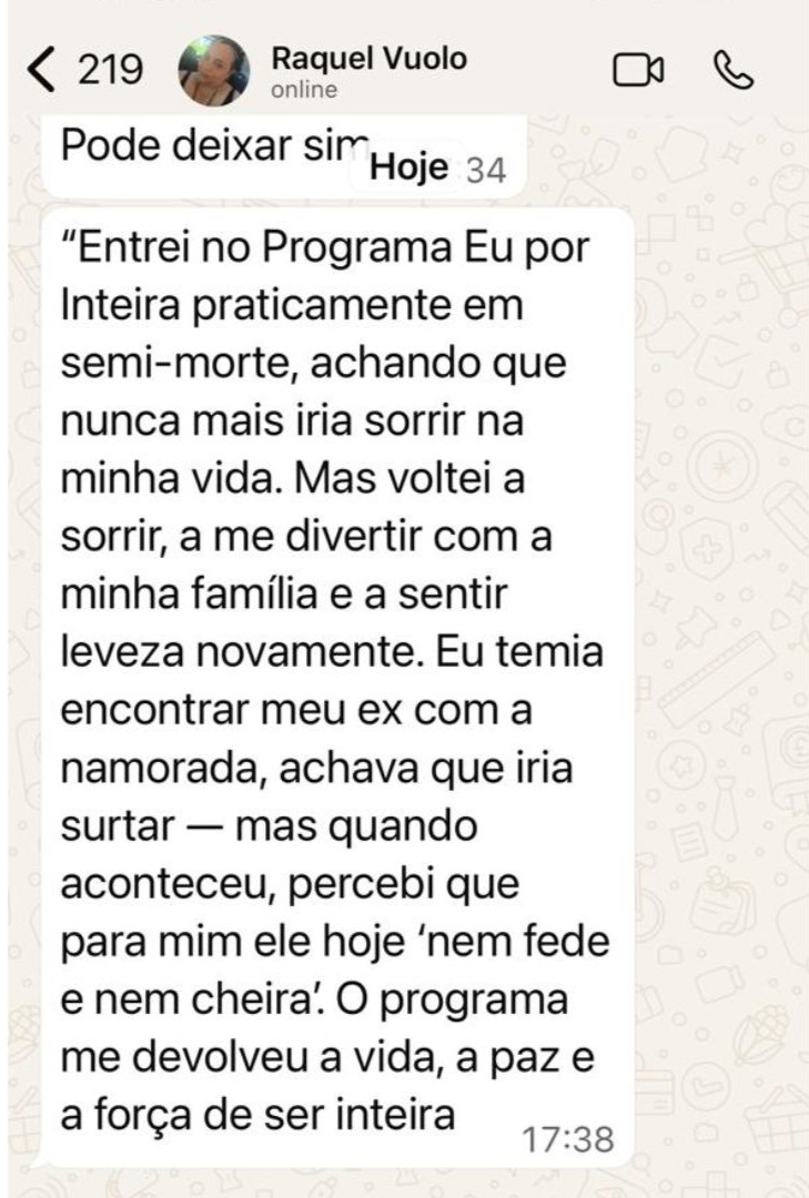 Depoimentos Pagina de Vendas Eu por Inteira - 4